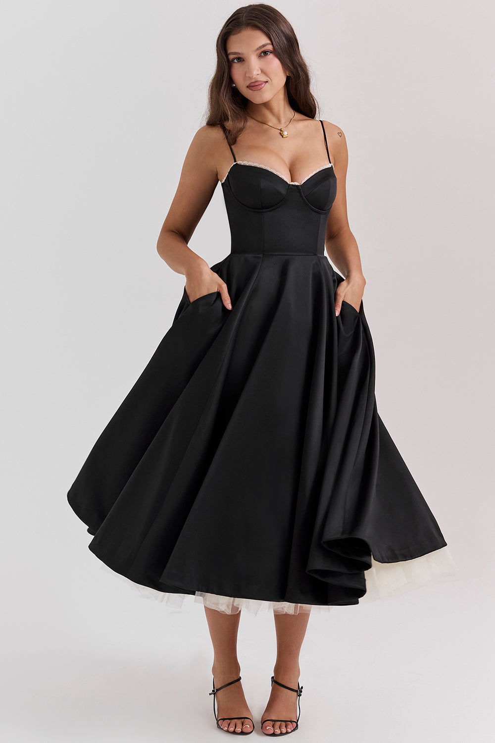 Aurora | Abito Midi Nero