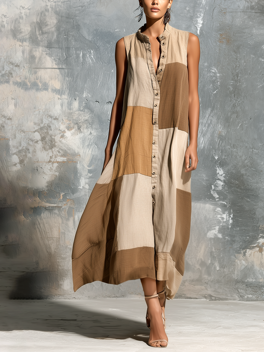 Clelia | Abito in Lino Cammello