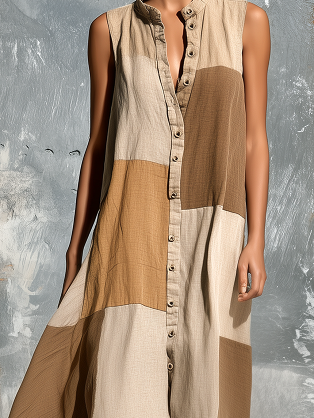 Clelia | Abito in Lino Cammello