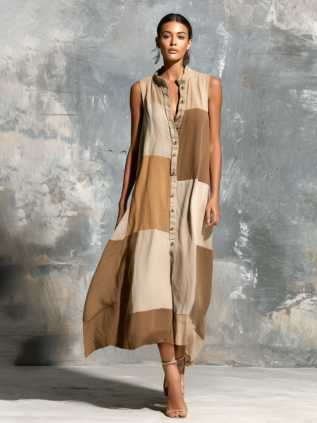 Clelia | Abito in Lino Cammello