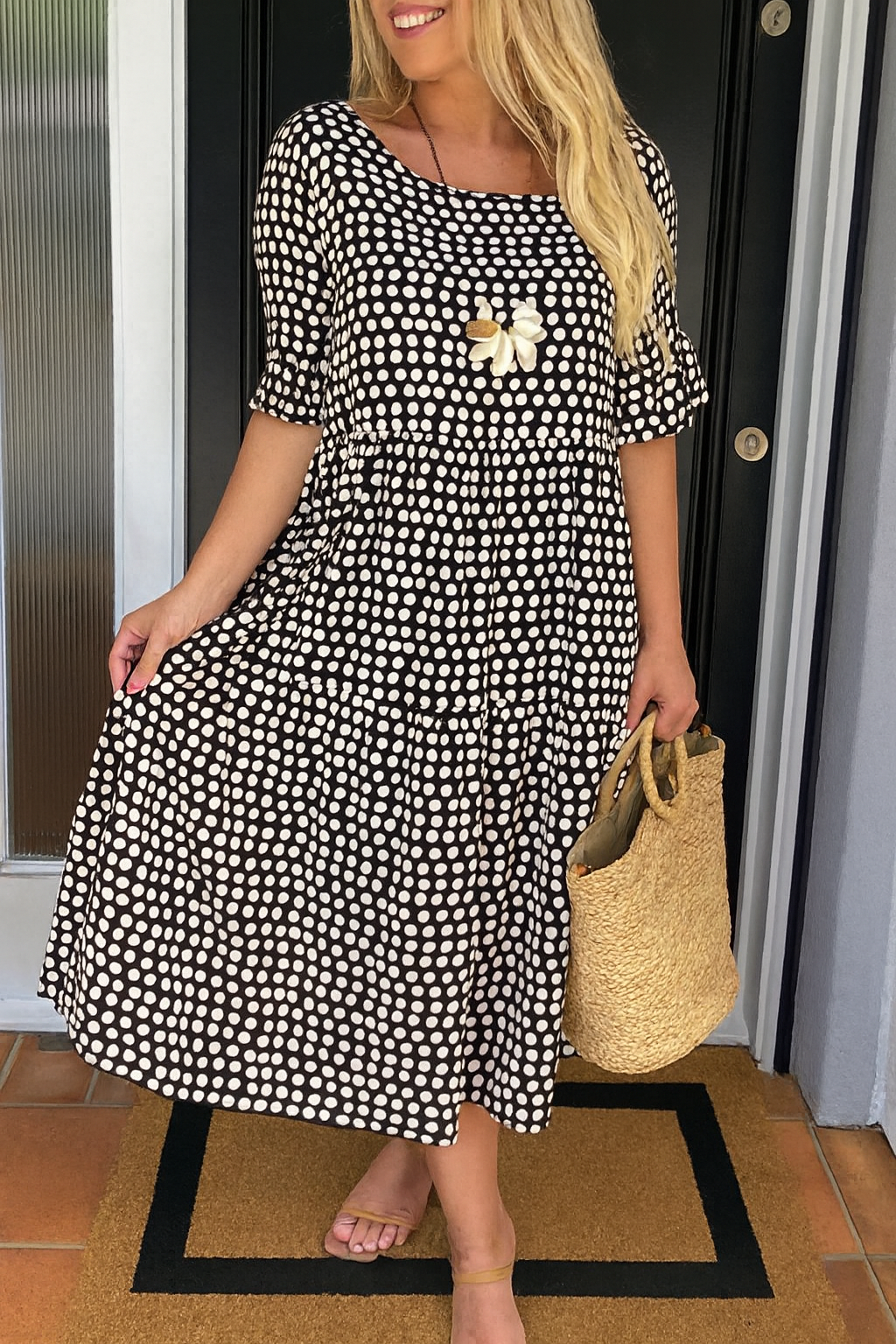 Noémie™ — Abito midi fluido elegante e naturale