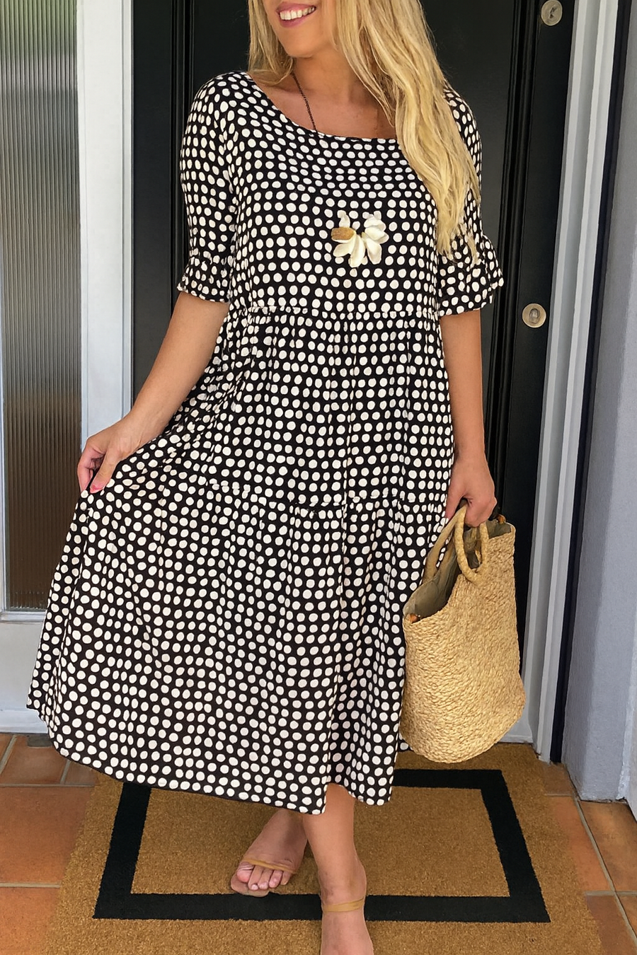 Noémie™ — Abito midi fluido elegante e naturale