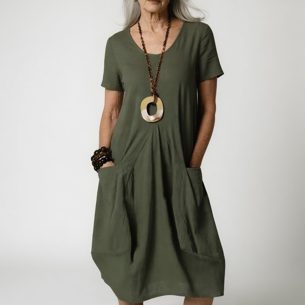 Céline™ — Abito fluido ed elegante, addome scolpito
