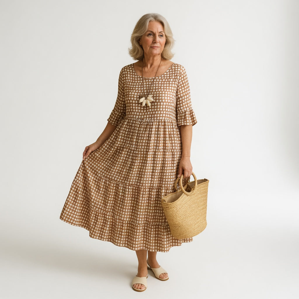 Noémie™ — Abito midi fluido elegante e naturale