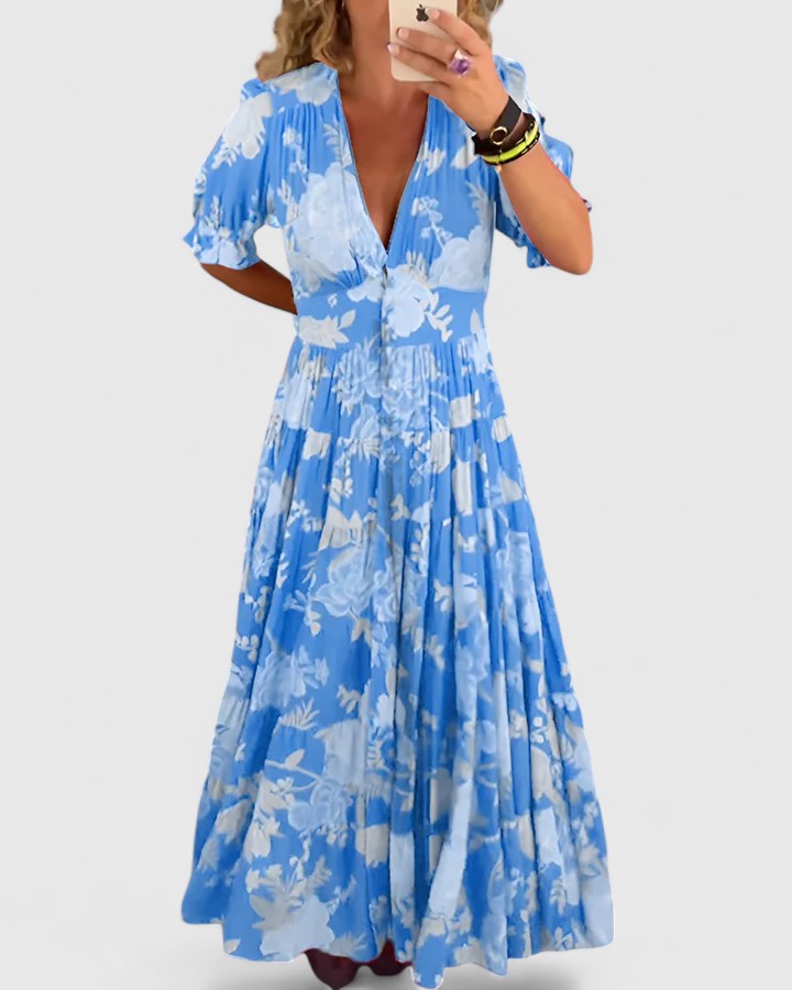 Miriam | Abito a Fiori con Scollo a V