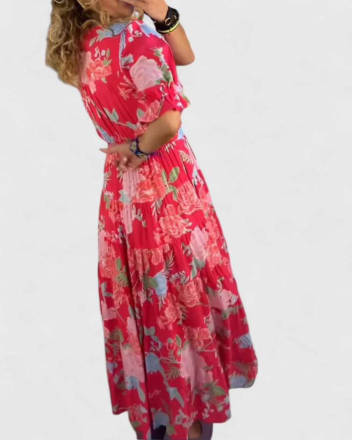 Miriam | Abito a Fiori con Scollo a V