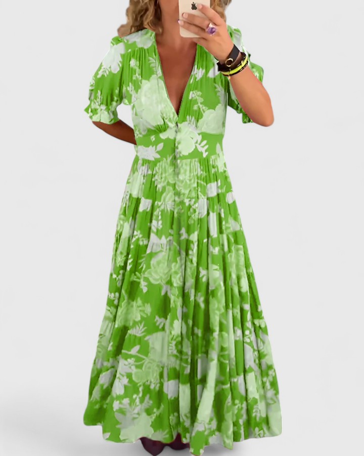 Miriam | Abito a Fiori con Scollo a V