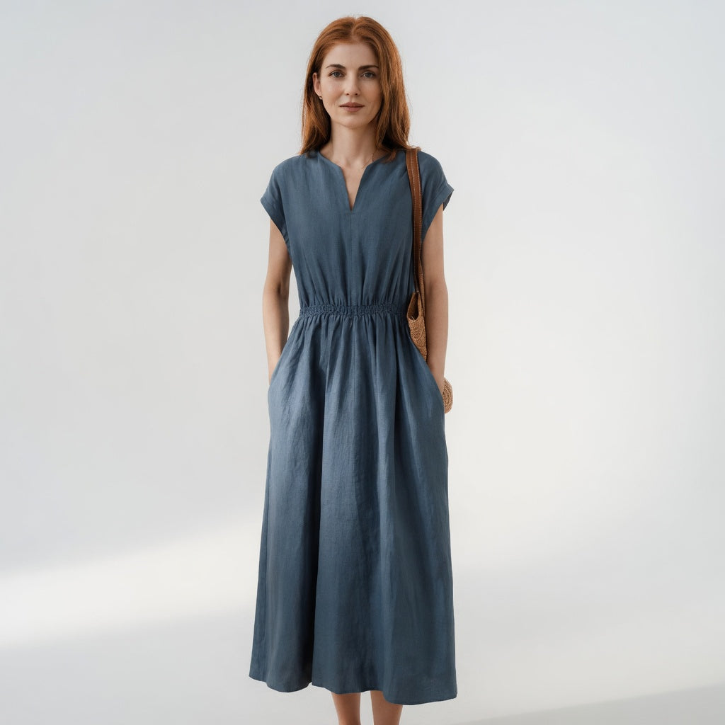 Lina — Vestito in lino misto fluido ed elegante