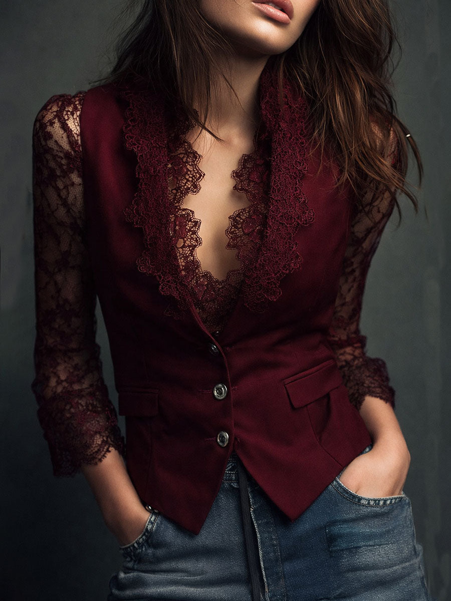 Noemi | Blazer con maniche semitrasparenti