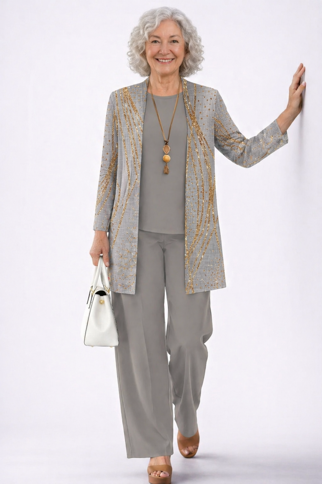 Adèle | Completo 3 Pezzi Blu Marmorizzato Oro