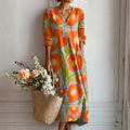 Claire | Abito in Lino Floreale
