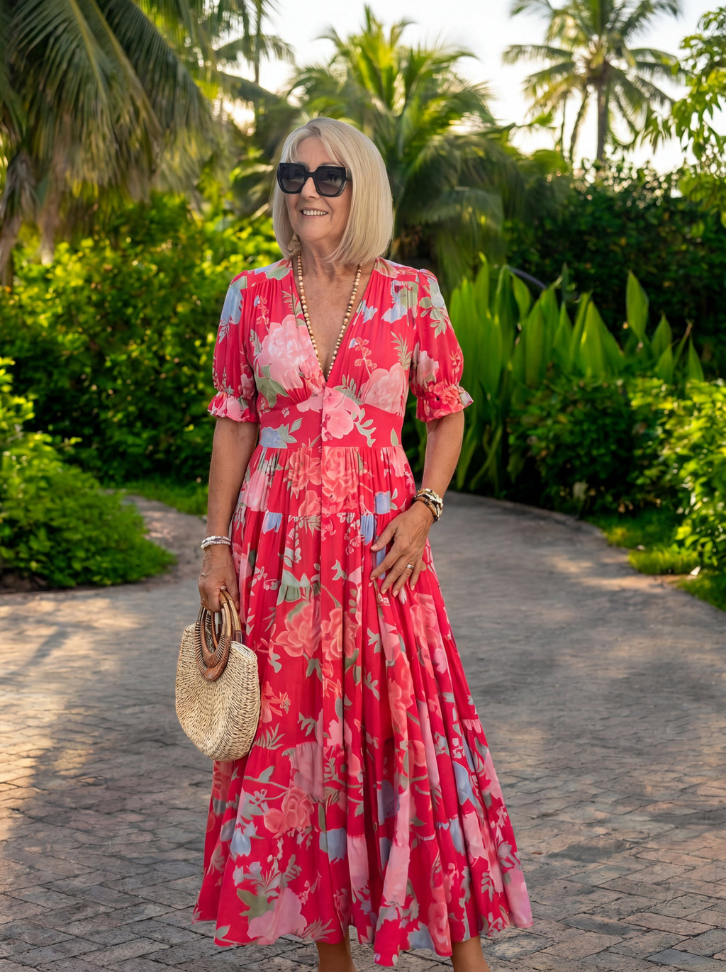 Miriam | Abito a Fiori con Scollo a V