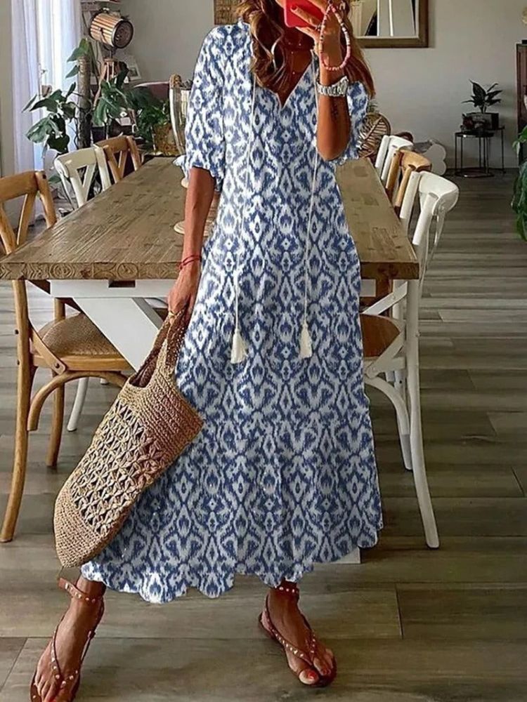 Élodie™ — Abito lungo floreale vellutato ed elegante