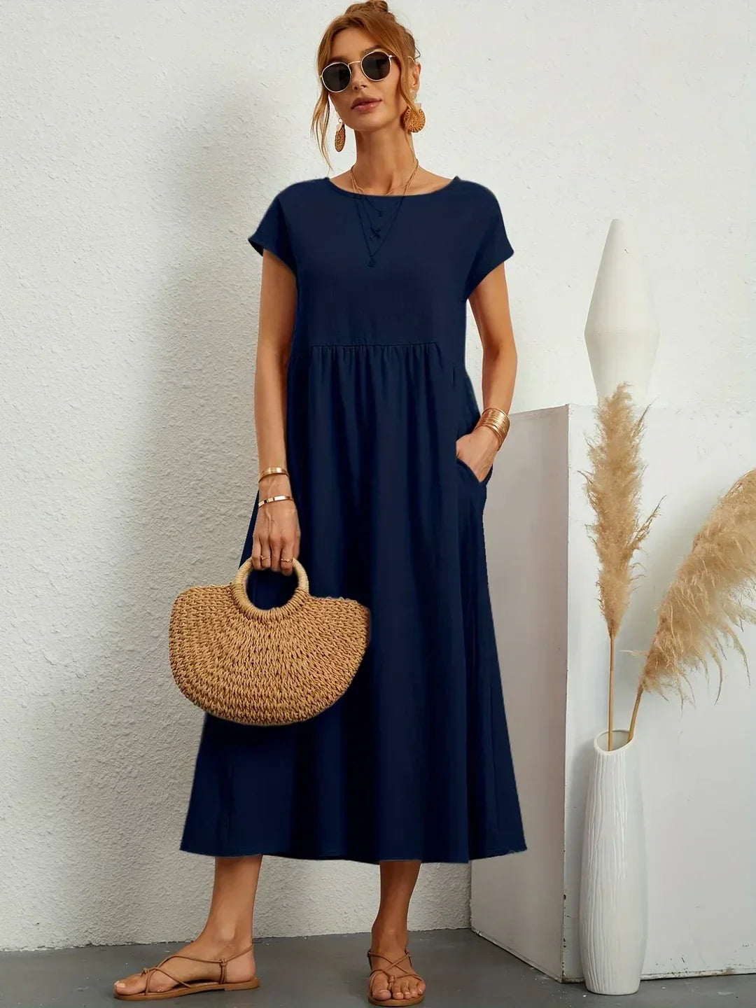 Gabrielle™ — Abito midi fluido, eleganza senza tempo