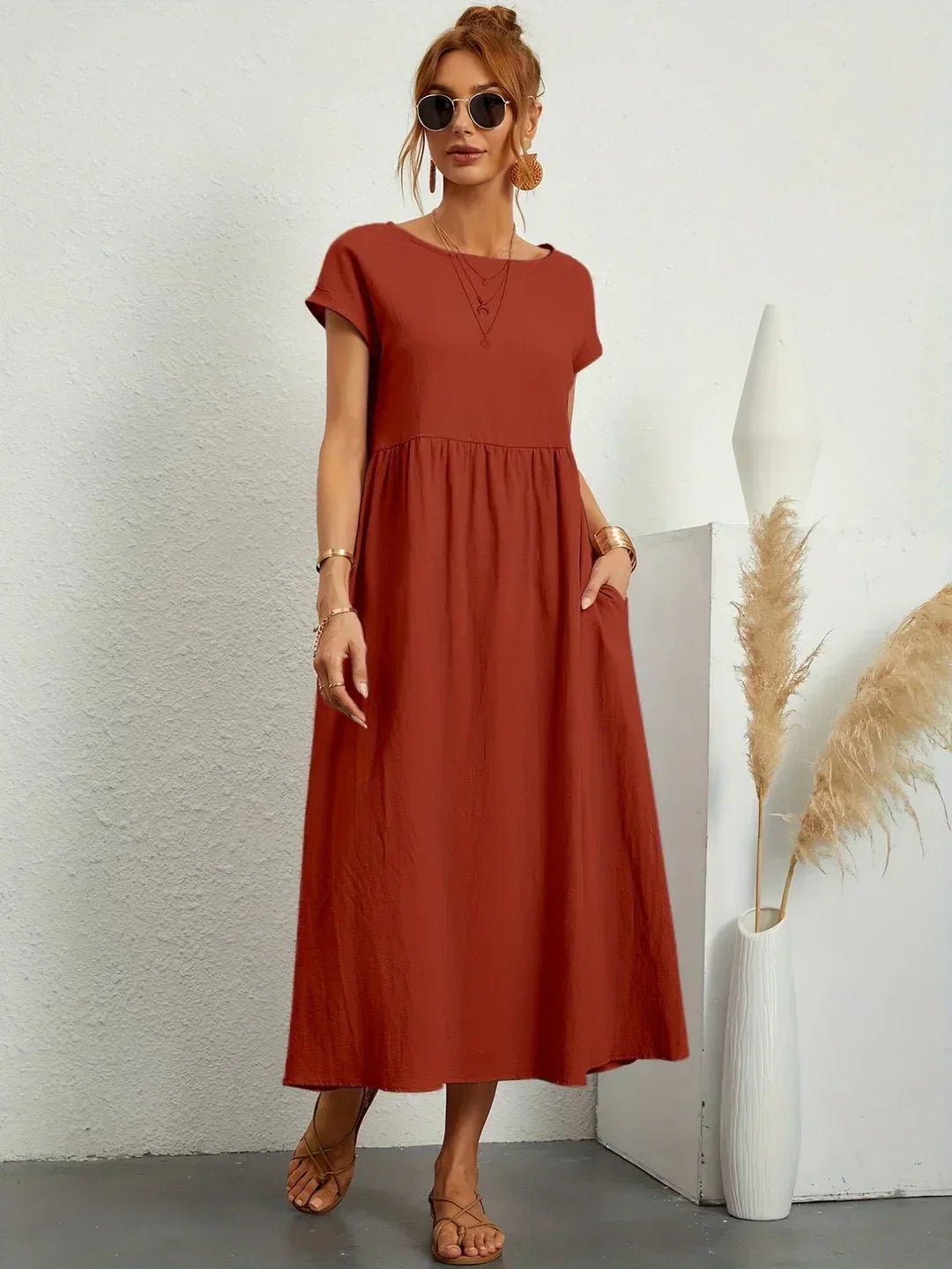 Gabrielle™ — Abito midi fluido, eleganza senza tempo