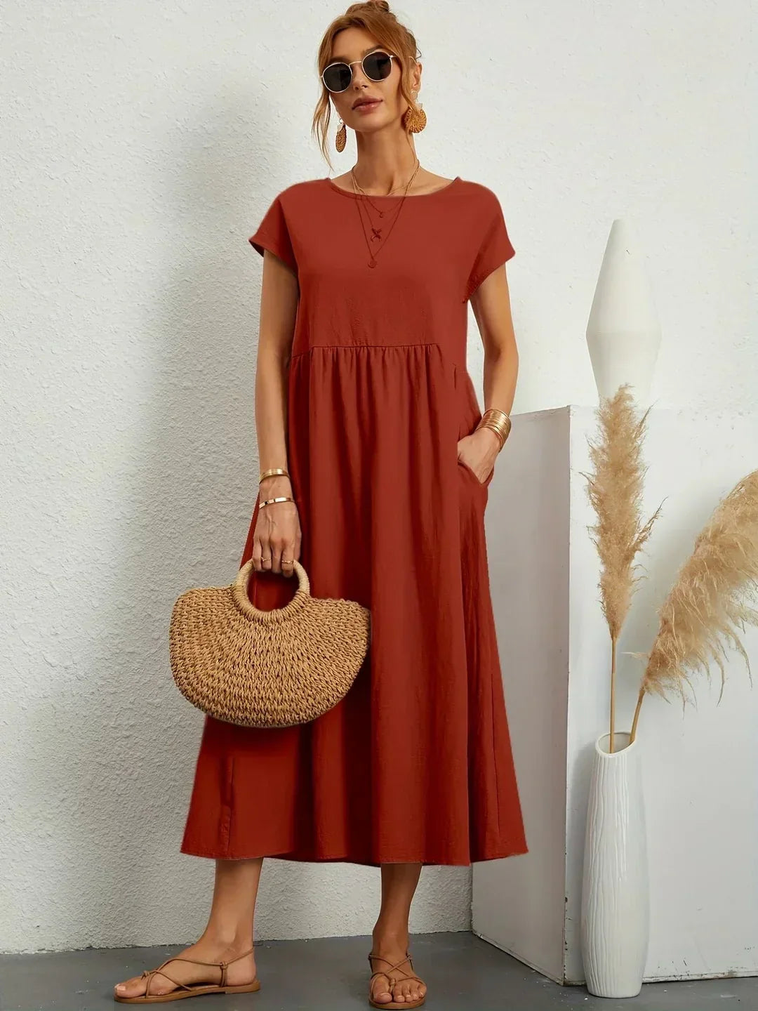 Gabrielle™ — Abito midi fluido, eleganza senza tempo