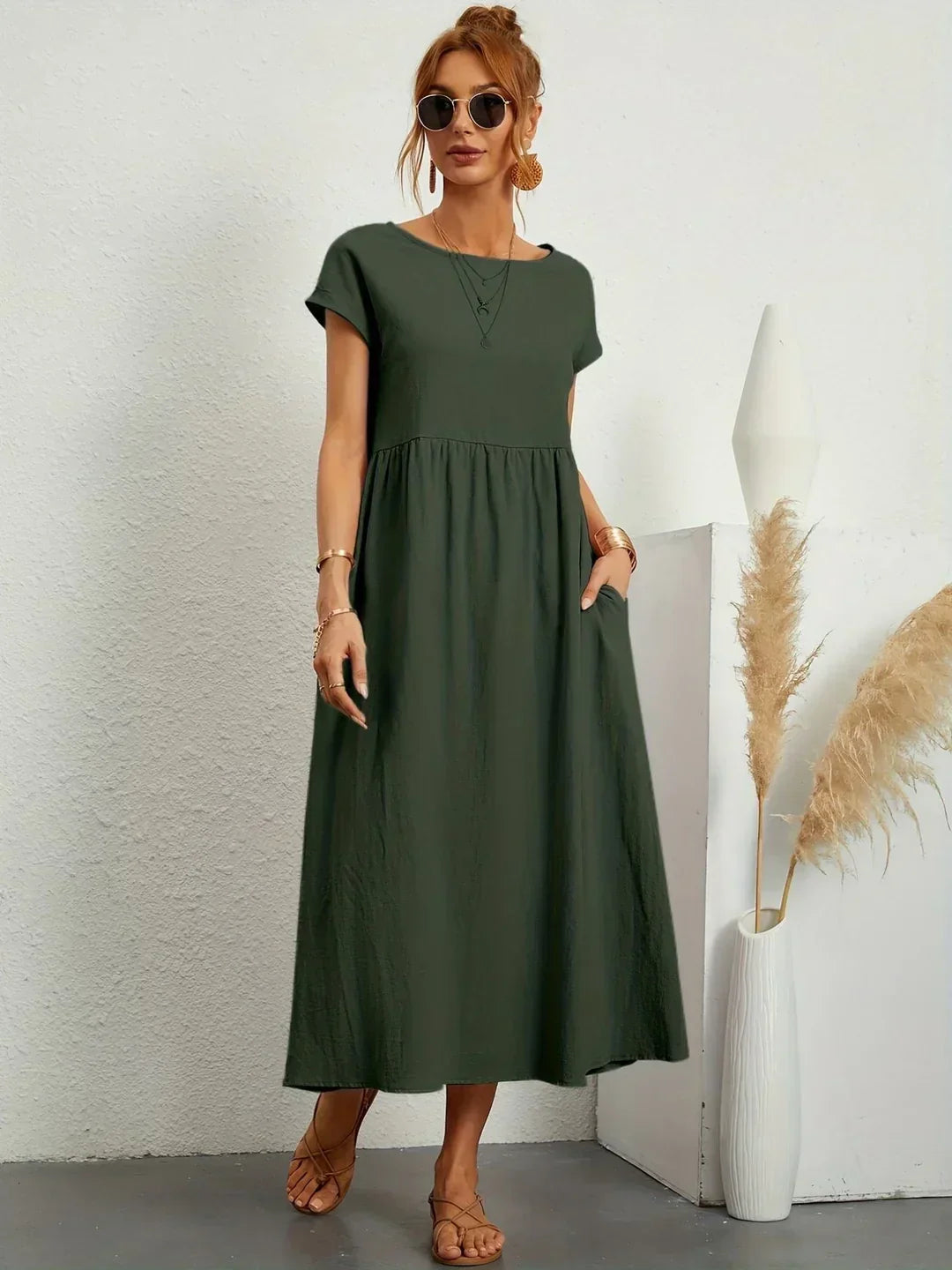 Gabrielle™ — Abito midi fluido, eleganza senza tempo