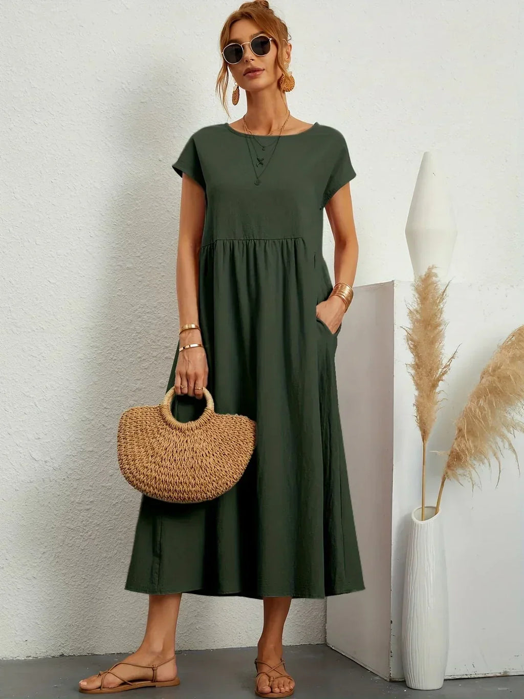 Gabrielle™ — Abito midi fluido, eleganza senza tempo