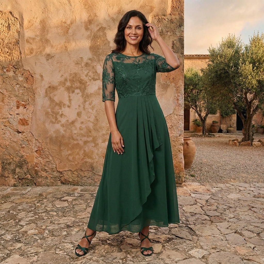Lorella abito chiffon indossato