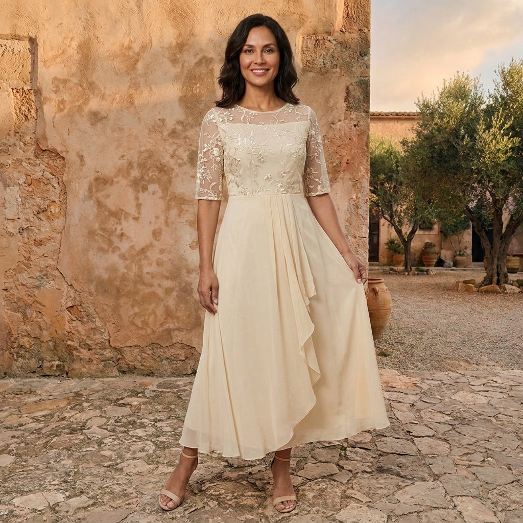 Lorella abito chiffon dettaglio