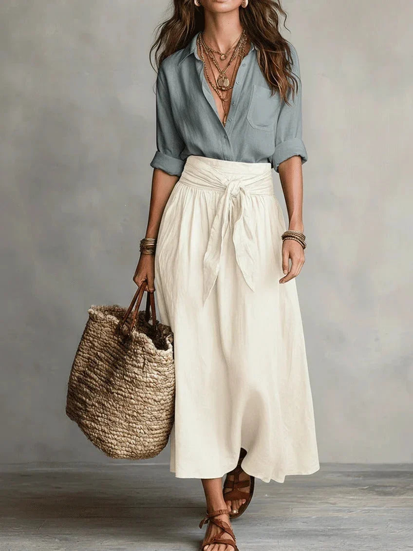 Vida | Completo Elegante Blusa e Gonna Midi