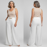 Évelyne™ — Pantalone largo a vita alta modellante