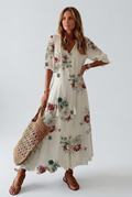 Élodie™ — Abito lungo floreale vellutato ed elegante