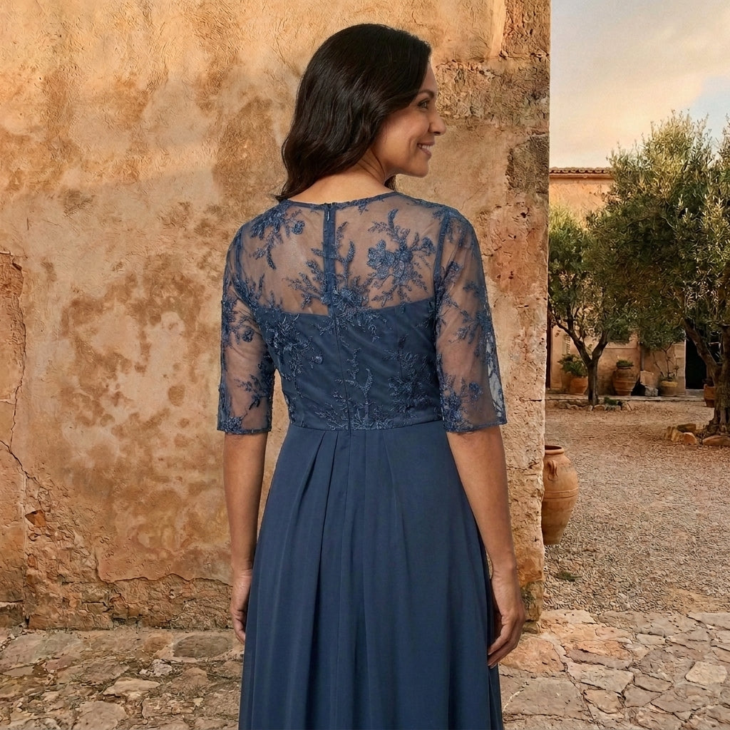 Lorella abito chiffon blu