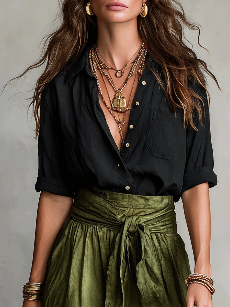 Vida | Completo Elegante Blusa e Gonna Midi