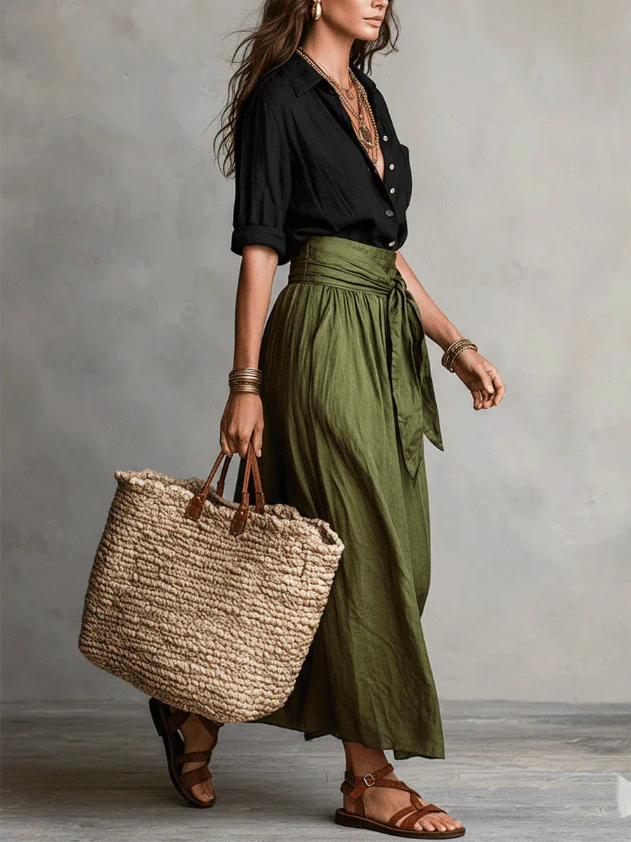 Vida | Completo Elegante Blusa e Gonna Midi