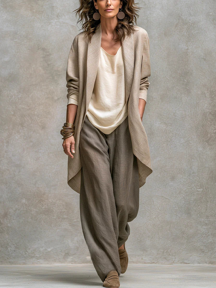 Costanza | Completo Tre Pezzi con Pantalone Palazzo