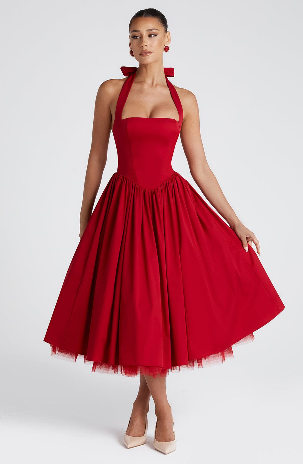 Cressida | Abito Midi Rosso