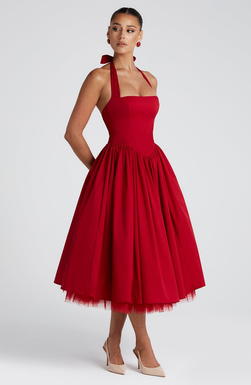 Cressida | Abito Midi Rosso