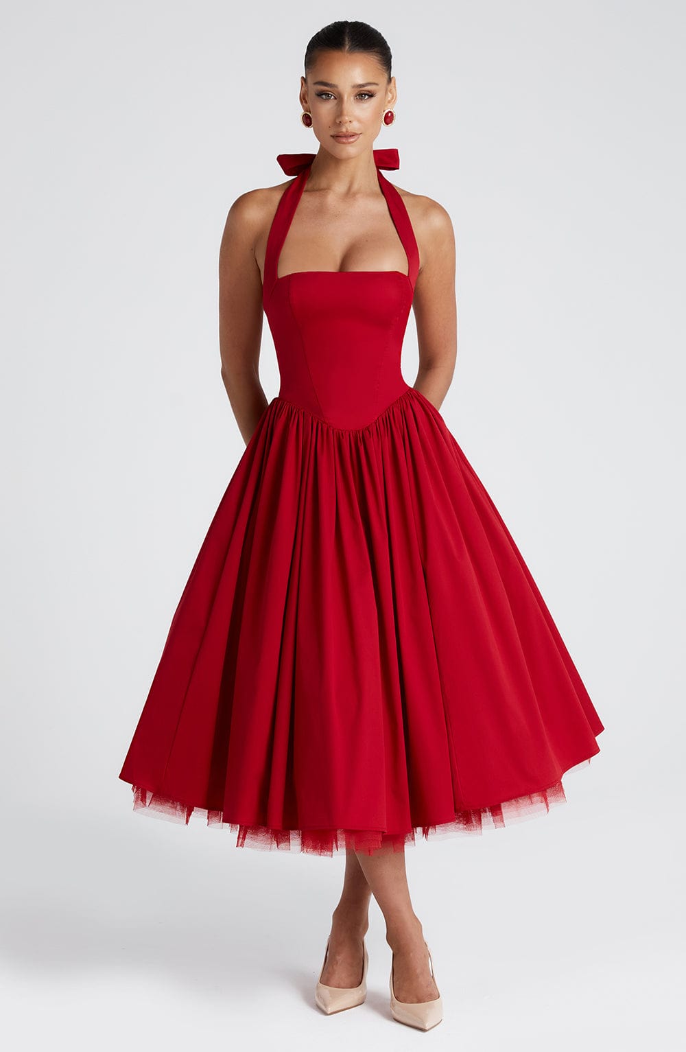 Cressida | Abito Midi Rosso