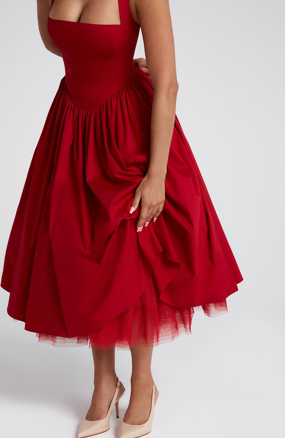 Cressida | Abito Midi Rosso