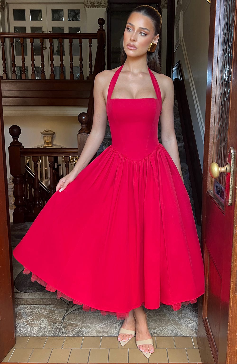 Cressida | Abito Midi Rosso