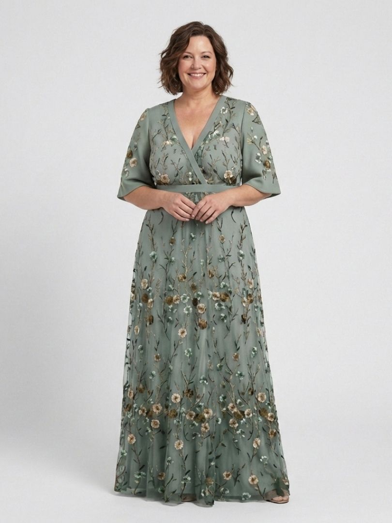 Melissa | Abito Lungo a Fiori con Scollo a V