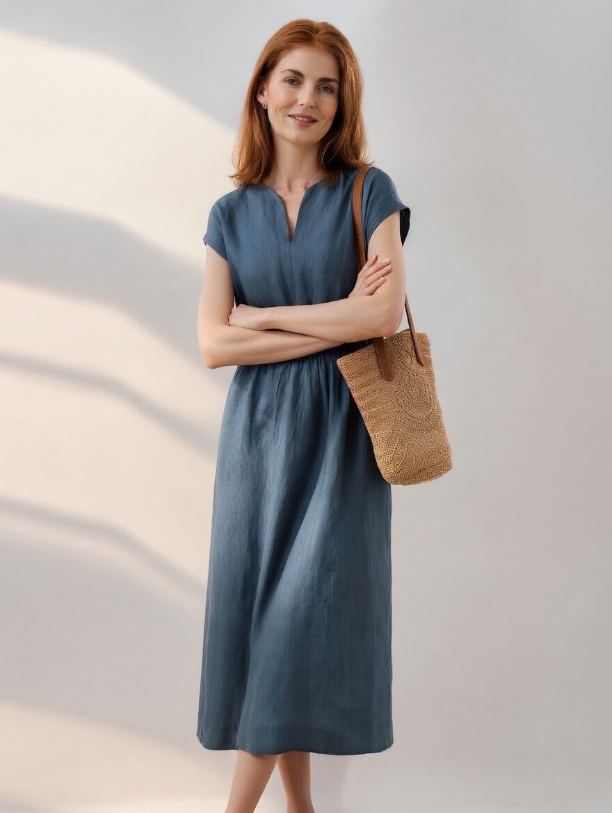 Lina — Vestito in lino misto fluido ed elegante
