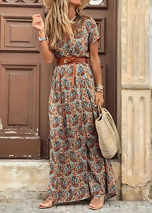 Gioia | Abito Lungo Boho con Cintura