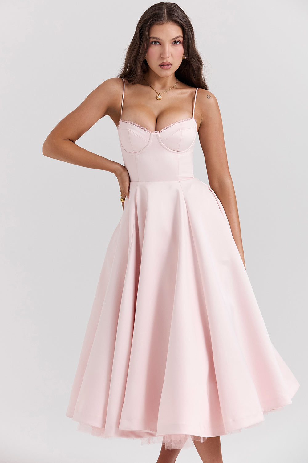 Aurora | Abito Midi Rosa
