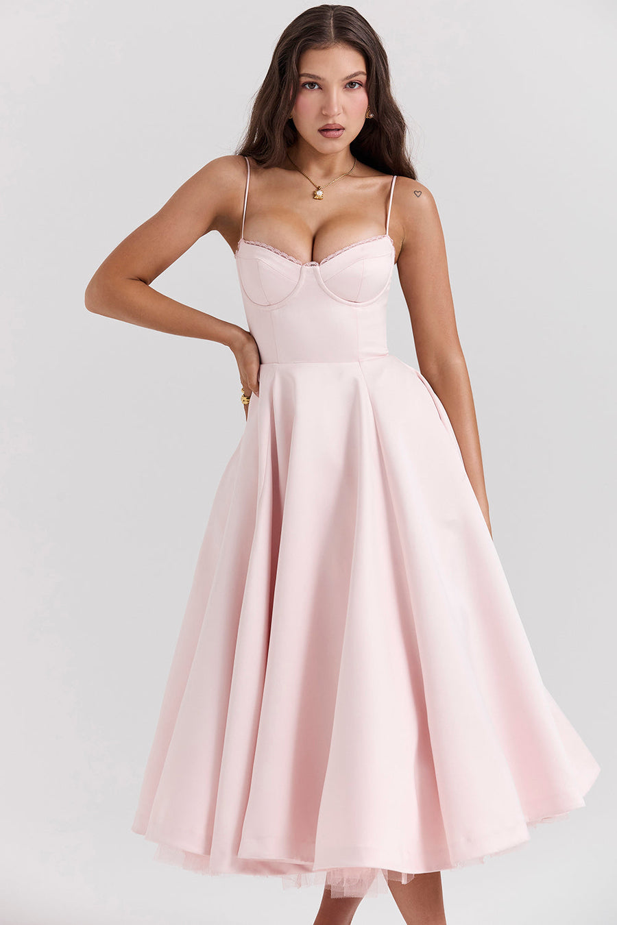 Aurora | Abito Midi Rosa