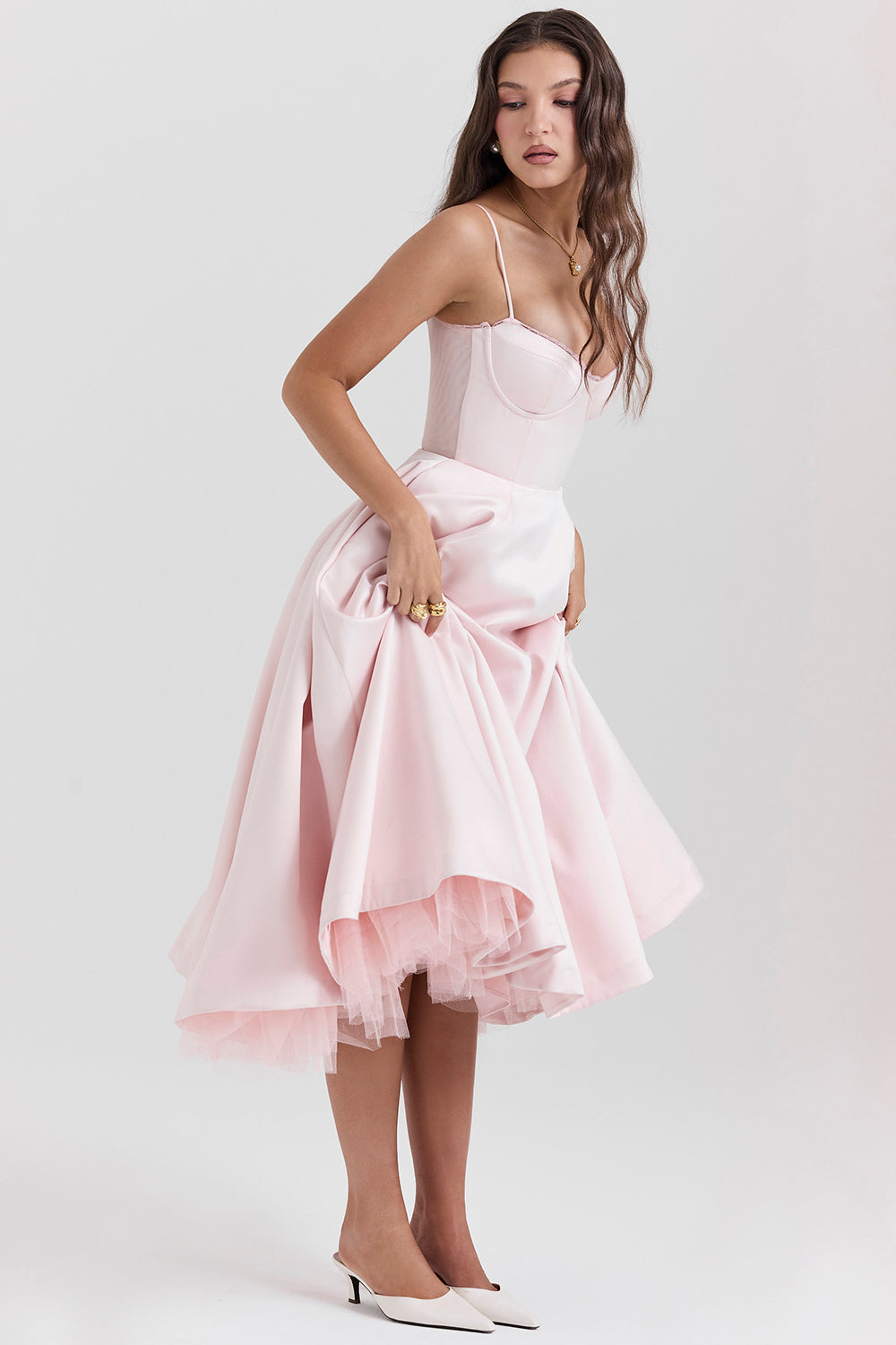 Aurora | Abito Midi Rosa