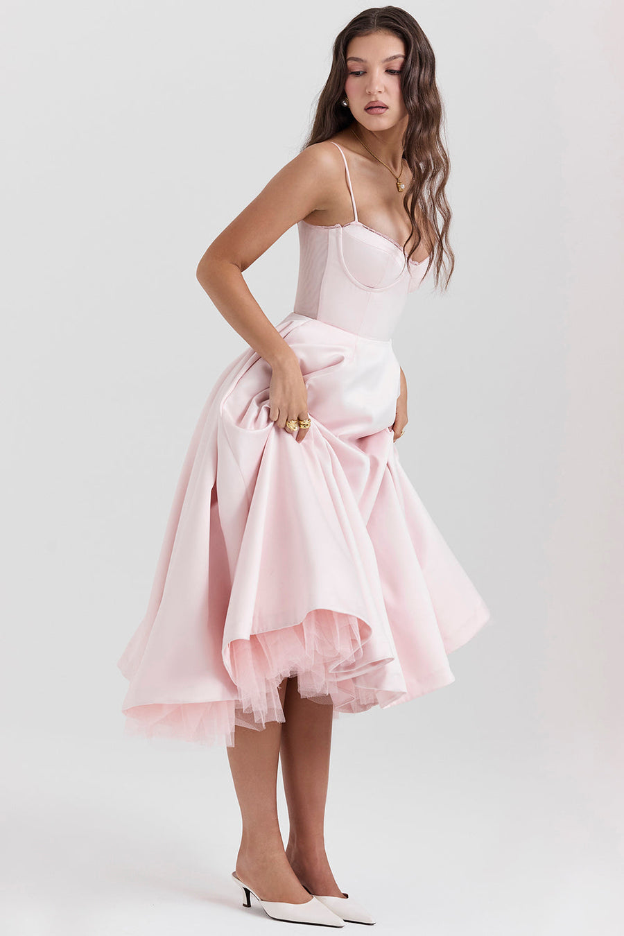Aurora | Abito Midi Rosa