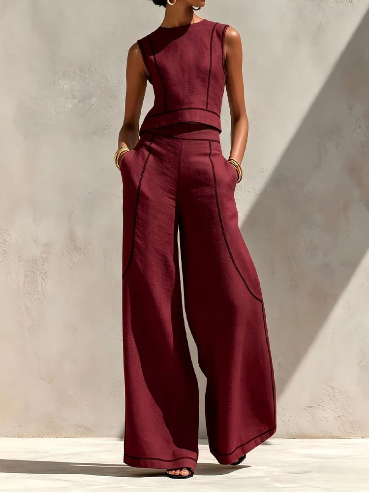 Inès | Completo Due Pezzi con Pantalone Palazzo