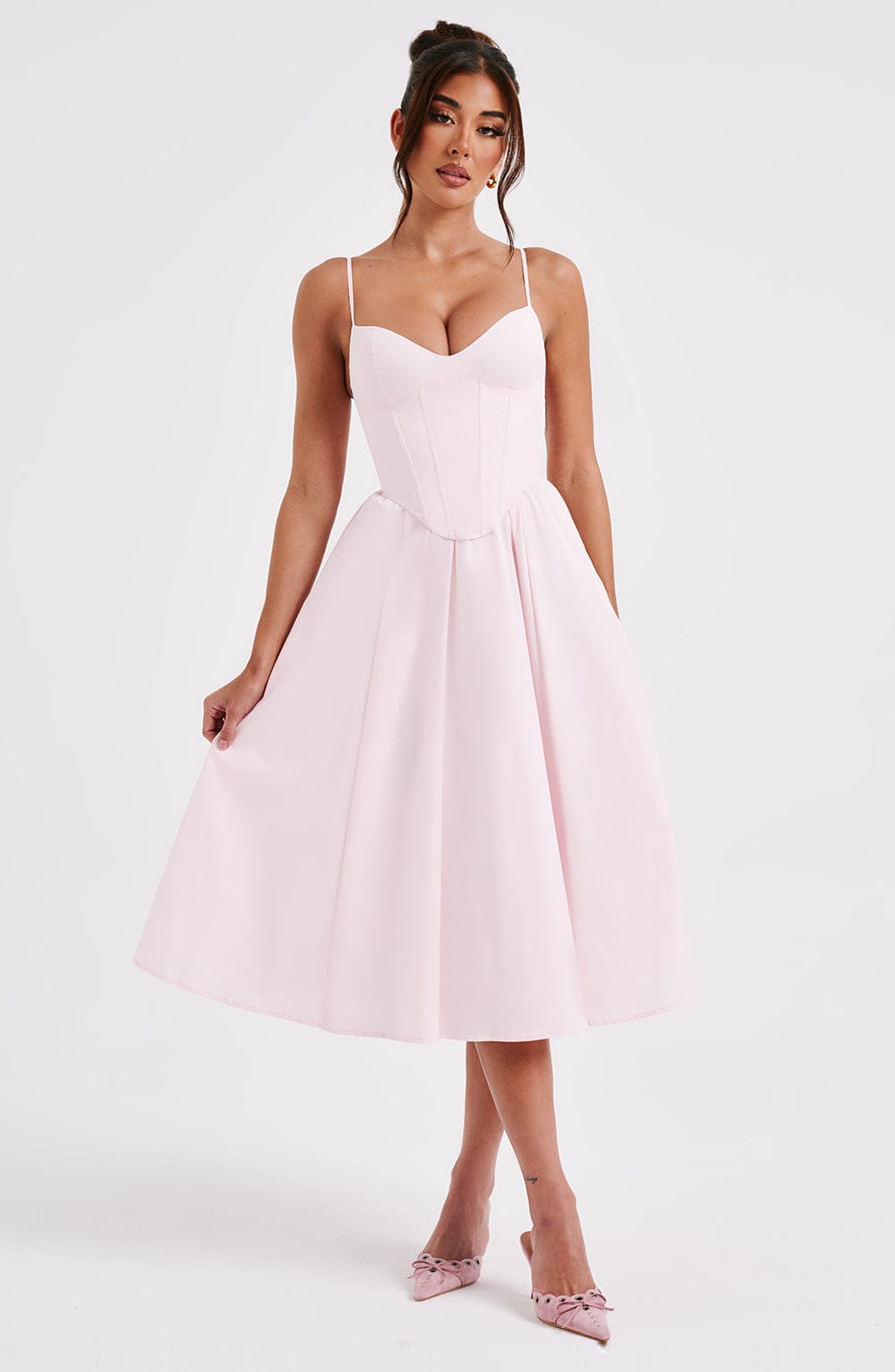 Mariella | Abito Midi Cipria