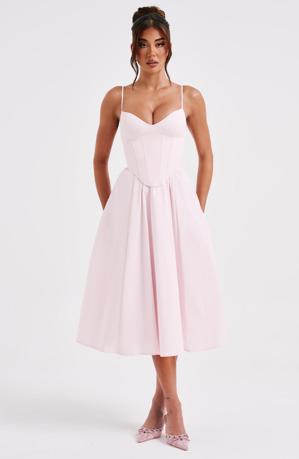 Mariella | Abito Midi Cipria