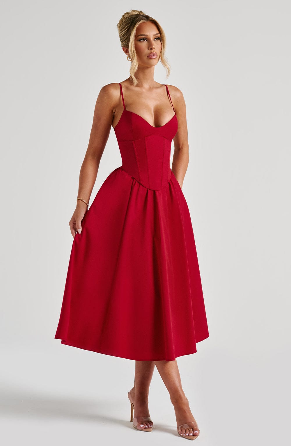 Mariella | Abito Midi Rosso