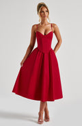 Mariella | Abito Midi Rosso