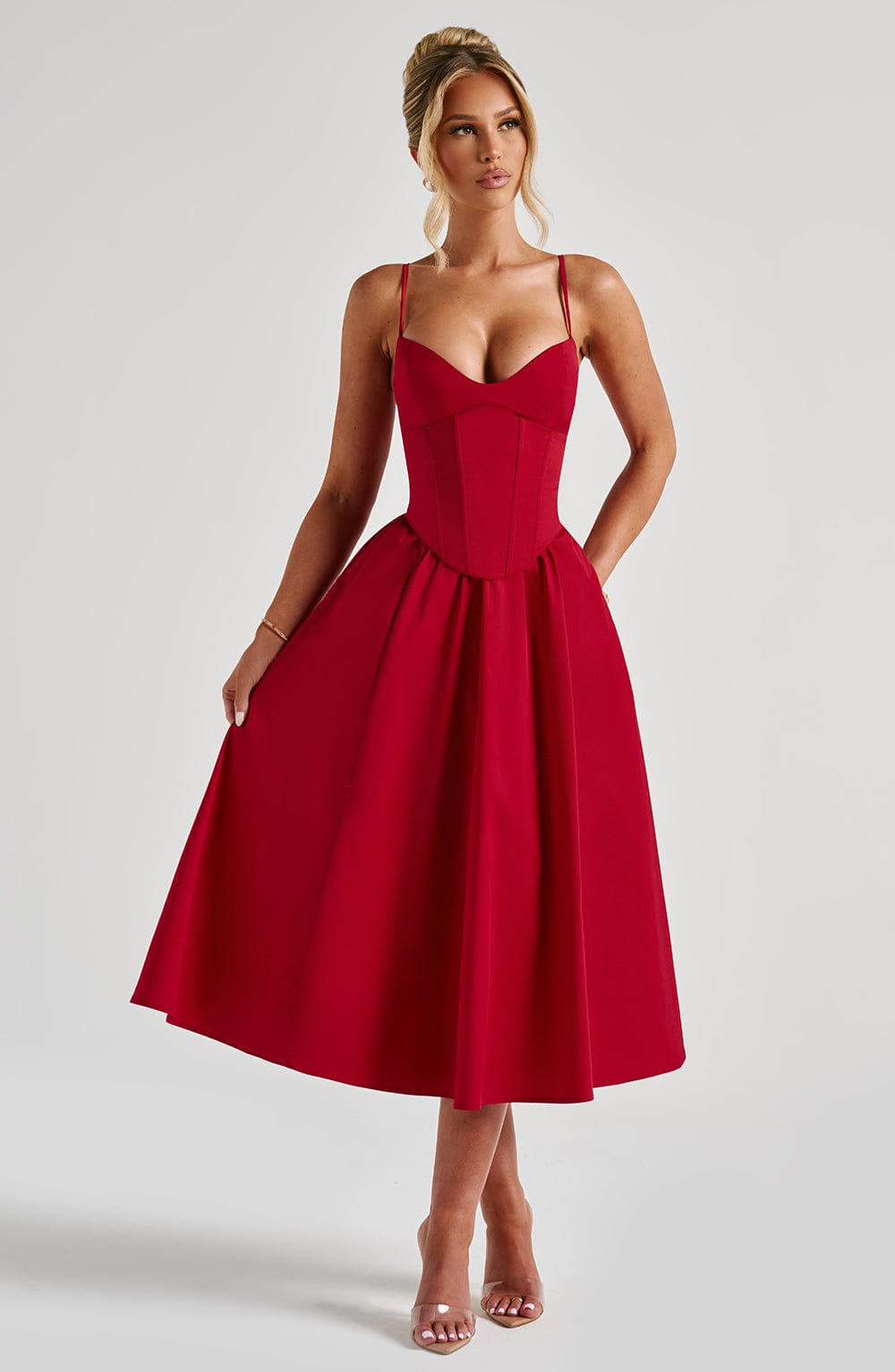 Mariella | Abito Midi Rosso