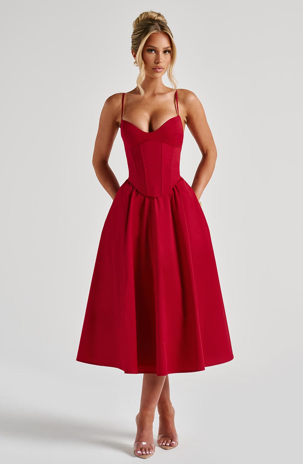 Mariella | Abito Midi Rosso